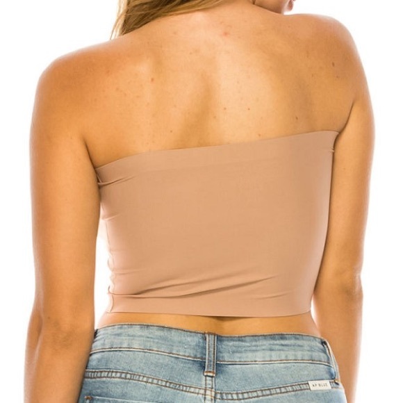 NUDE BANDEAU BRA TUBE TOP - Picture 3 of 3